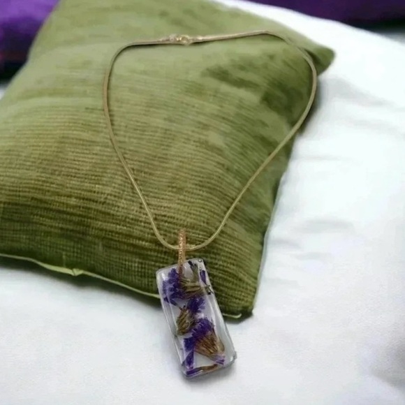 Lavender Bundle with Paisley Handmade Headband Resin Jewelry Necklace Earrings - Picture 2 of 6